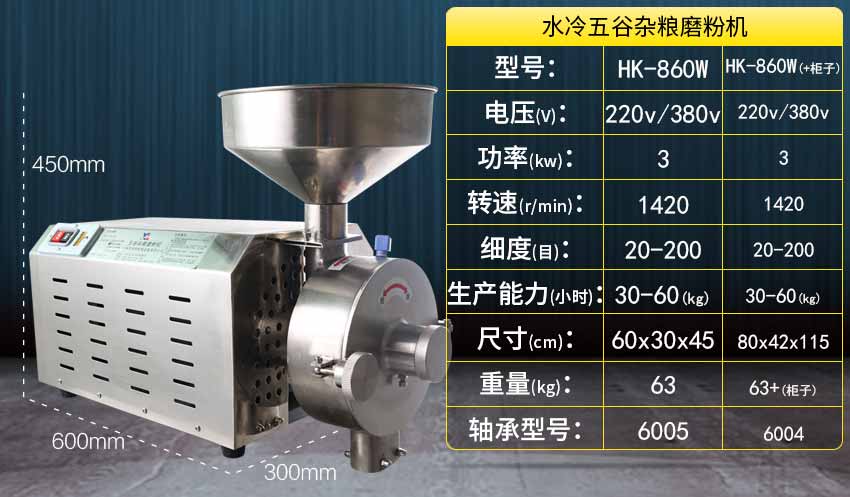 水冷式五谷雜糧磨粉機參數